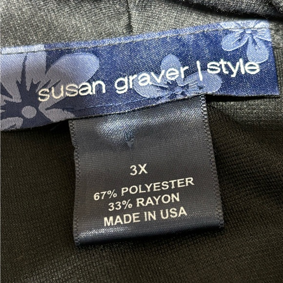 Susan Graver 3X black all occasion dress. Add bling for festive holidays. - Picture 4 of 7